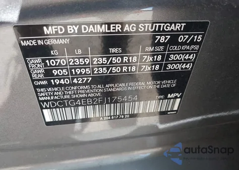 2015 Mercedes-Benz Gla 250 z USA, uszkodzony, nr VIN WDCTG4EB2FJ175454